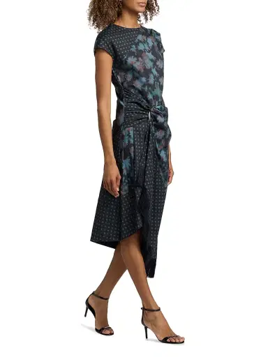 3.1 Phillip Lim Women's Desert Flower Twist Multi-Print Midi-Dress - Midnight Multi | Thumbnail 2 3.1 Phillip Lim Women's Desert Flower Twist Multi-Print Midi-Dress - Midnight Multi | Thumbnail 2