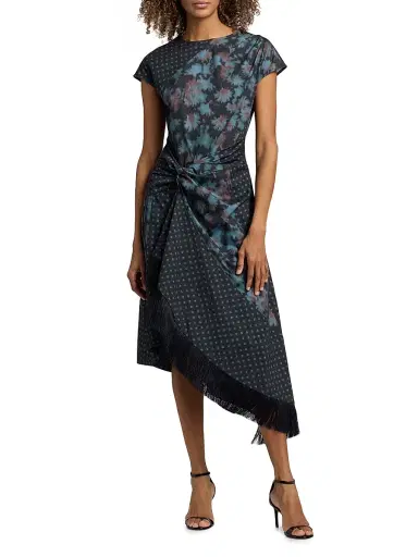 3.1 Phillip Lim Women's Desert Flower Twist Multi-Print Midi-Dress - Midnight Multi | Thumbnail 3 3.1 Phillip Lim Women's Desert Flower Twist Multi-Print Midi-Dress - Midnight Multi | Thumbnail 3