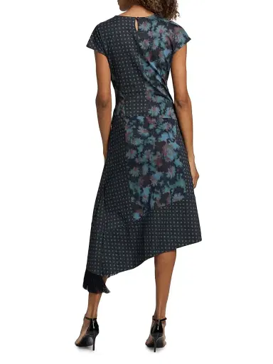 3.1 Phillip Lim Women's Desert Flower Twist Multi-Print Midi-Dress - Midnight Multi | Thumbnail 5 3.1 Phillip Lim Women's Desert Flower Twist Multi-Print Midi-Dress - Midnight Multi | Thumbnail 5