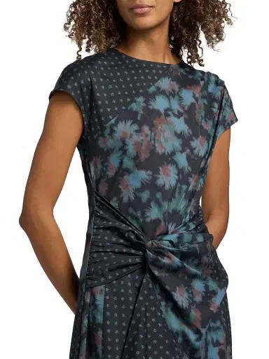 3.1 Phillip Lim Women's Desert Flower Twist Multi-Print Midi-Dress - Midnight Multi | Thumbnail 6 3.1 Phillip Lim Women's Desert Flower Twist Multi-Print Midi-Dress - Midnight Multi | Thumbnail 6