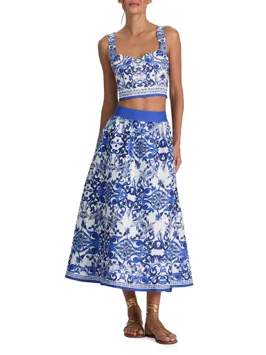 ALICE + OLIVIA Women's Miriam Sweetheart Crop Top - Solstice | Thumbnail 2 ALICE + OLIVIA Women's Miriam Sweetheart Crop Top - Solstice | Thumbnail 2