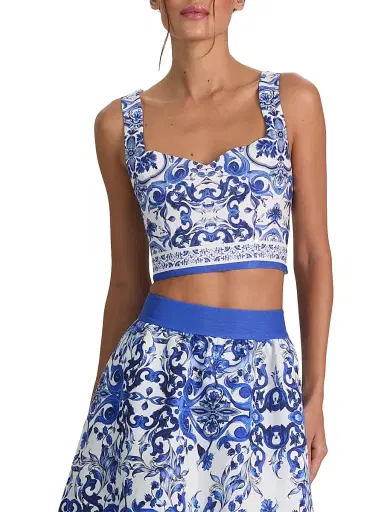 ALICE + OLIVIA Women's Miriam Sweetheart Crop Top - Solstice | Thumbnail 3 ALICE + OLIVIA Women's Miriam Sweetheart Crop Top - Solstice | Thumbnail 3