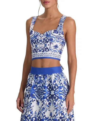 ALICE + OLIVIA Women's Miriam Sweetheart Crop Top - Solstice | Thumbnail 4 ALICE + OLIVIA Women's Miriam Sweetheart Crop Top - Solstice | Thumbnail 4