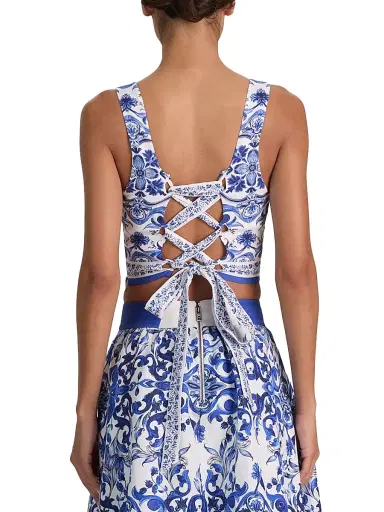 ALICE + OLIVIA Women's Miriam Sweetheart Crop Top - Solstice | Thumbnail 5 ALICE + OLIVIA Women's Miriam Sweetheart Crop Top - Solstice | Thumbnail 5
