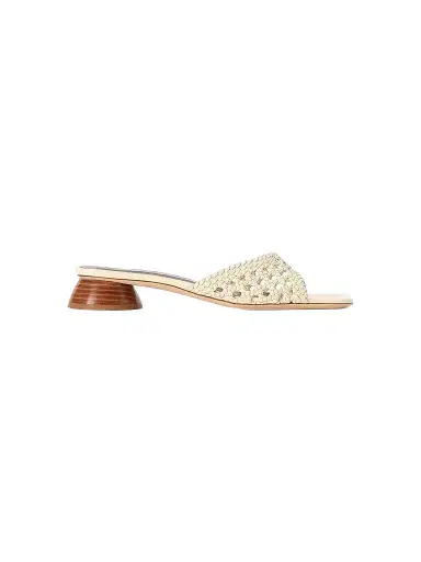 Staud Women's Simone Crochet 3MM Leather Sandals - Cream | Thumbnail 1 Staud Women's Simone Crochet 3MM Leather Sandals - Cream | Thumbnail 1