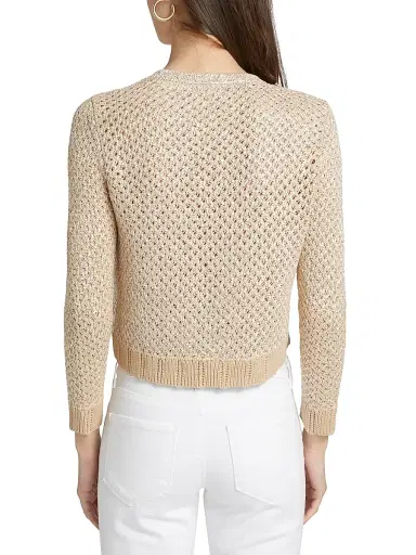 L'Agence Women's Blanca Knit Sequined Cardigan - Natural Multi Gold - Size XL | Thumbnail 5 L'Agence Women's Blanca Knit Sequined Cardigan - Natural Multi Gold - Size XL | Thumbnail 5