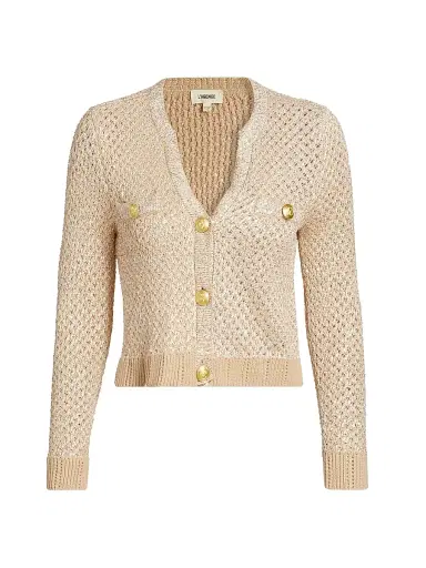 L'Agence Women's Blanca Knit Sequined Cardigan - Natural Multi Gold - Size XL | Thumbnail 1 L'Agence Women's Blanca Knit Sequined Cardigan - Natural Multi Gold - Size XL | Thumbnail 1