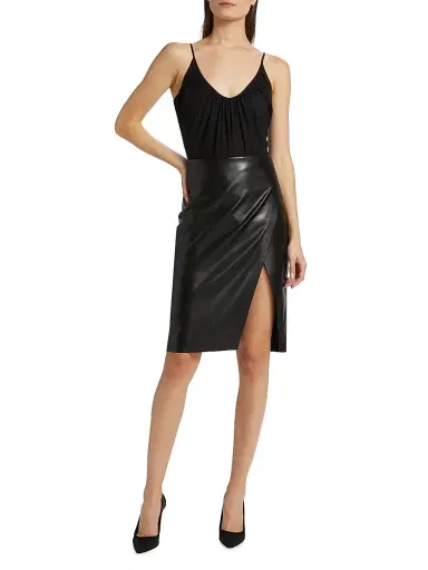 L'Agence Women's Gelina Rusched Bodysuit - Black - Size XL | Thumbnail 2 L'Agence Women's Gelina Rusched Bodysuit - Black - Size XL | Thumbnail 2