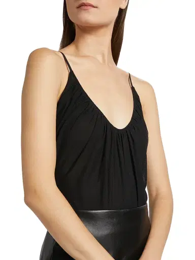 L'Agence Women's Gelina Rusched Bodysuit - Black - Size XL | Thumbnail 7 L'Agence Women's Gelina Rusched Bodysuit - Black - Size XL | Thumbnail 7