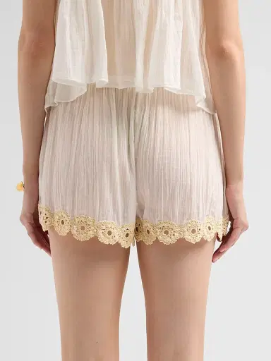 Ulla Johnson Women's Liya Cotton Cover-Up Shorts - Creme | Thumbnail 3 Ulla Johnson Women's Liya Cotton Cover-Up Shorts - Creme | Thumbnail 3