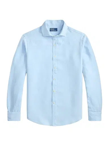 Polo Ralph Lauren Men's Linen Button-Front Shirt - Office Blue | Thumbnail 1 Polo Ralph Lauren Men's Linen Button-Front Shirt - Office Blue | Thumbnail 1