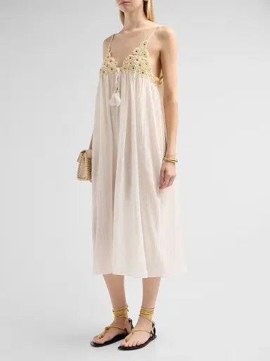 Ulla Johnson Women's Zadie Cotton Cover-Up Dress - Creme - Size XL | Thumbnail 4 Ulla Johnson Women's Zadie Cotton Cover-Up Dress - Creme - Size XL | Thumbnail 4