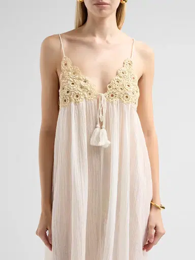 Ulla Johnson Women's Zadie Cotton Cover-Up Dress - Creme - Size XL | Thumbnail 5 Ulla Johnson Women's Zadie Cotton Cover-Up Dress - Creme - Size XL | Thumbnail 5