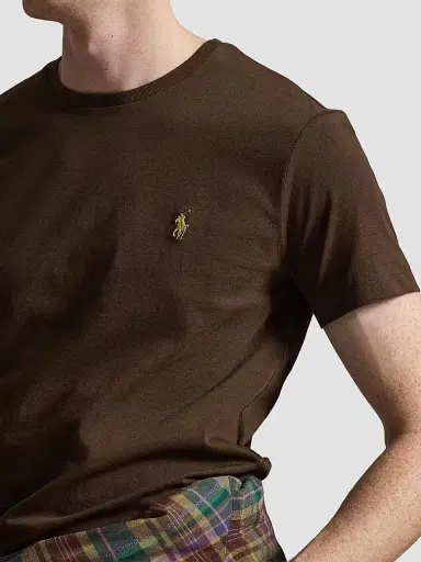 Polo Ralph Lauren Men's Custom-Slim-Fit Jersey Crewneck T-Shirt - Nutmeg Brown | Thumbnail 5 Polo Ralph Lauren Men's Custom-Slim-Fit Jersey Crewneck T-Shirt - Nutmeg Brown | Thumbnail 5