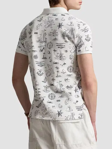 Polo Ralph Lauren Men's Custom-Slim-Fit Nautical Mesh Polo Shirt - Seaward Bound White - Size XXL | Thumbnail 3 Polo Ralph Lauren Men's Custom-Slim-Fit Nautical Mesh Polo Shirt - Seaward Bound White - Size XXL | Thumbnail 3