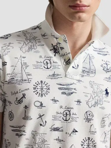 Polo Ralph Lauren Men's Custom-Slim-Fit Nautical Mesh Polo Shirt - Seaward Bound White - Size XXL | Thumbnail 5 Polo Ralph Lauren Men's Custom-Slim-Fit Nautical Mesh Polo Shirt - Seaward Bound White - Size XXL | Thumbnail 5