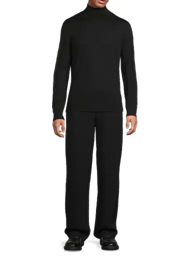 Stefano Ricci Men's Wool Turtleneck Sweater - Black | Thumbnail 2 Stefano Ricci Men's Wool Turtleneck Sweater - Black | Thumbnail 2