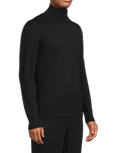 Stefano Ricci Men's Wool Turtleneck Sweater - Black | Thumbnail 4 Stefano Ricci Men's Wool Turtleneck Sweater - Black | Thumbnail 4