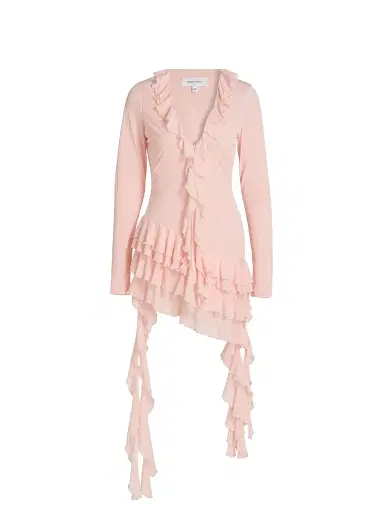 Ronny Kobo Women's Lyla Ruffled Jersey Minidress - Seashell | Thumbnail 1 Ronny Kobo Women's Lyla Ruffled Jersey Minidress - Seashell | Thumbnail 1