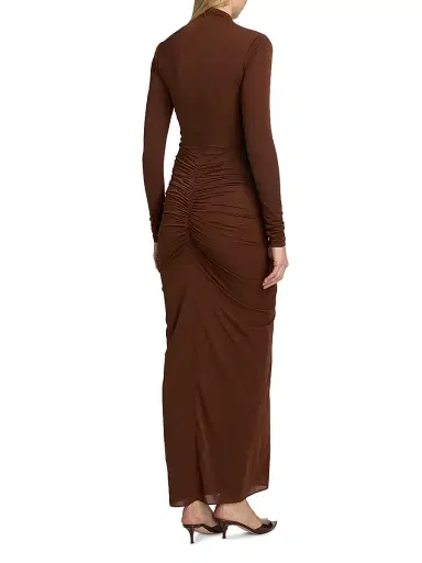 Ronny Kobo Women's Scorpio Ruched Column Maxi Dress - Brown | Thumbnail 5 Ronny Kobo Women's Scorpio Ruched Column Maxi Dress - Brown | Thumbnail 5