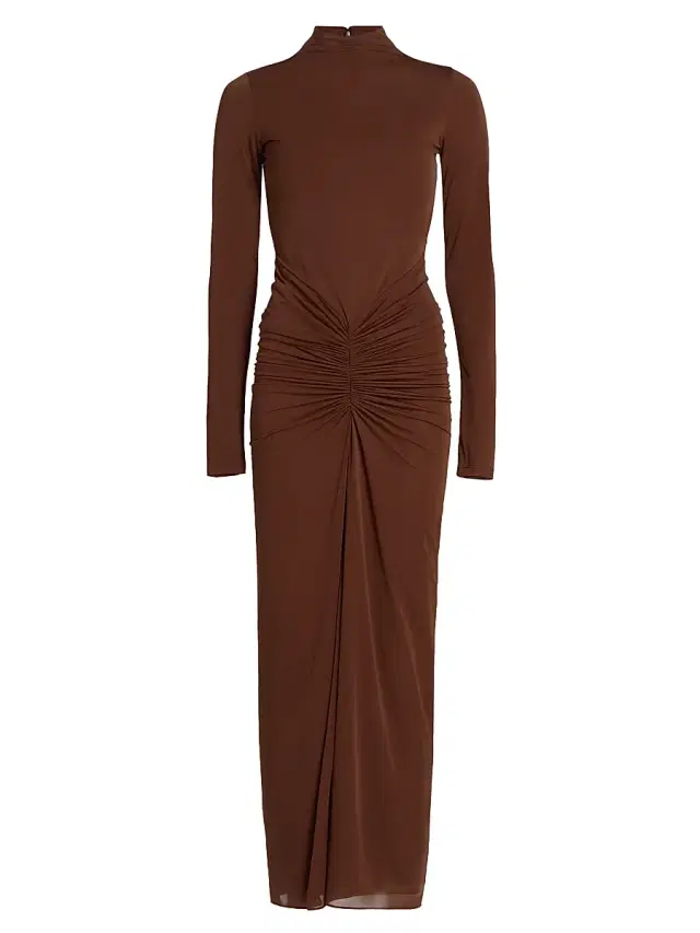Women's Scorpio Ruched Column Maxi Dress - Brown Women's Scorpio Ruched Column Maxi Dress - Brown