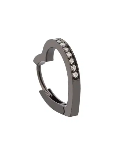 Repossi Women's Antifer 18K Black Gold & 0.06 TCW Diamond Heart Hoop Earring - Black Gold | Thumbnail 1 Repossi Women's Antifer 18K Black Gold & 0.06 TCW Diamond Heart Hoop Earring - Black Gold | Thumbnail 1