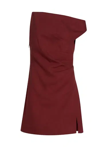 Ronny Kobo Women's Winnie Draped One-Shoulder Minidress - Burgundy | Thumbnail 1 Ronny Kobo Women's Winnie Draped One-Shoulder Minidress - Burgundy | Thumbnail 1