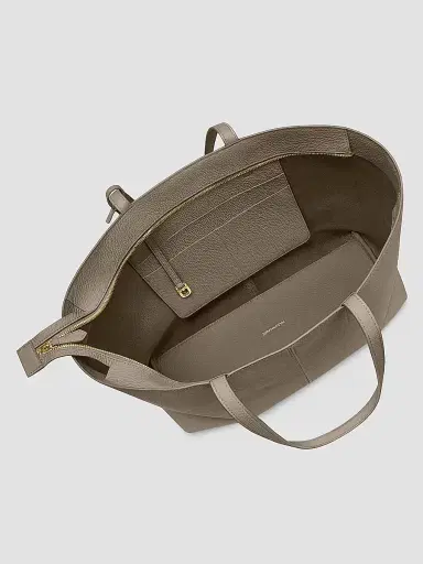MAISON de SABRÉ Women's Leather Zipped Soft Tote Bag - Cashmere Clay | Thumbnail 3 MAISON de SABRÉ Women's Leather Zipped Soft Tote Bag - Cashmere Clay | Thumbnail 3