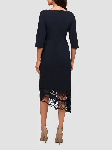 Kay Unger Women's Vanna Guipure Lace Midi-Dress - Night Sky - Size 6 | Thumbnail 4 Kay Unger Women's Vanna Guipure Lace Midi-Dress - Night Sky - Size 6 | Thumbnail 4