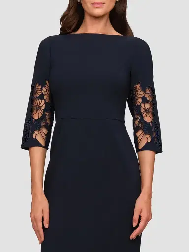 Kay Unger Women's Vanna Guipure Lace Midi-Dress - Night Sky - Size 6 | Thumbnail 5 Kay Unger Women's Vanna Guipure Lace Midi-Dress - Night Sky - Size 6 | Thumbnail 5