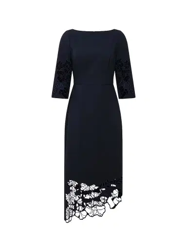Kay Unger Women's Vanna Guipure Lace Midi-Dress - Night Sky - Size 6 | Thumbnail 1 Kay Unger Women's Vanna Guipure Lace Midi-Dress - Night Sky - Size 6 | Thumbnail 1