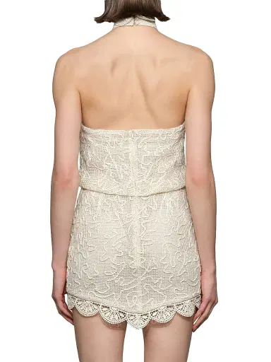 Et Ochs Women's Elise Embroidered Cotton Mesh Halterneck Minidress - Ivory - Size 12 | Thumbnail 5 Et Ochs Women's Elise Embroidered Cotton Mesh Halterneck Minidress - Ivory - Size 12 | Thumbnail 5