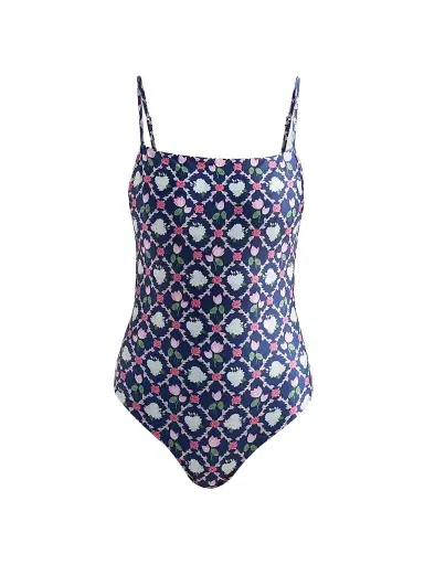 VERANDAH Women's Ammama One-Piece Swimsuit - Navy Lotus Checks - Size XL | Thumbnail 1 VERANDAH Women's Ammama One-Piece Swimsuit - Navy Lotus Checks - Size XL | Thumbnail 1