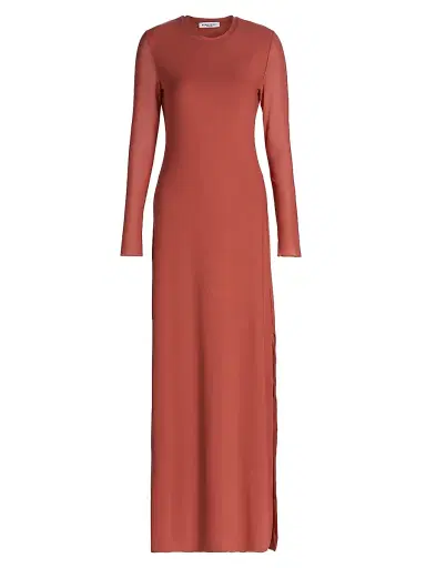 Eywasouls Malibu Women's Scarlet Floral Fitted Maxi Dress - Rust Solid | Thumbnail 1 Eywasouls Malibu Women's Scarlet Floral Fitted Maxi Dress - Rust Solid | Thumbnail 1