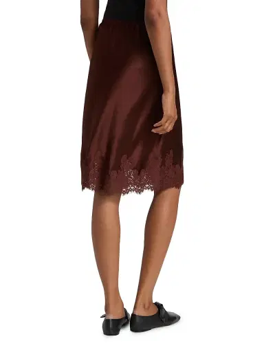 DÔEN Women's Elowette Silk & Lace Midi-Skirt - Cafe Brun | Thumbnail 5 DÔEN Women's Elowette Silk & Lace Midi-Skirt - Cafe Brun | Thumbnail 5