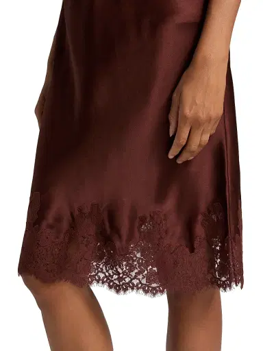 DÔEN Women's Elowette Silk & Lace Midi-Skirt - Cafe Brun | Thumbnail 6 DÔEN Women's Elowette Silk & Lace Midi-Skirt - Cafe Brun | Thumbnail 6