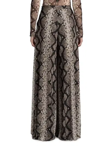 Lapointe Women's Python Print Mesh Wide-Leg Pants - Python Print - Size XL | Thumbnail 5 Lapointe Women's Python Print Mesh Wide-Leg Pants - Python Print - Size XL | Thumbnail 5