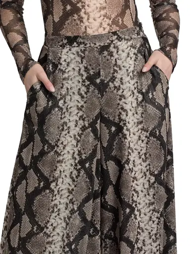 Lapointe Women's Python Print Mesh Wide-Leg Pants - Python Print - Size XL | Thumbnail 6 Lapointe Women's Python Print Mesh Wide-Leg Pants - Python Print - Size XL | Thumbnail 6