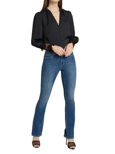L'Agence Women's Ava Lace Cuff Blouse - Black - Size XS | Thumbnail 2 L'Agence Women's Ava Lace Cuff Blouse - Black - Size XS | Thumbnail 2