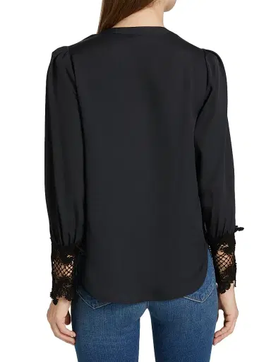 L'Agence Women's Ava Lace Cuff Blouse - Black - Size XS | Thumbnail 5 L'Agence Women's Ava Lace Cuff Blouse - Black - Size XS | Thumbnail 5