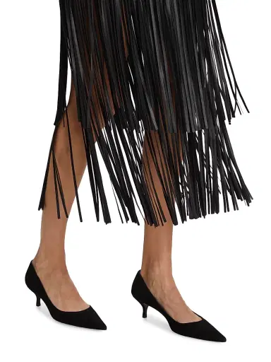 L'AGENCE Women's Karolina Fringe Vegan Leather Skirt - Black | Thumbnail 6 L'AGENCE Women's Karolina Fringe Vegan Leather Skirt - Black | Thumbnail 6