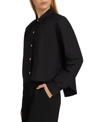L'Agence Women's Cosette Crop High-Low Shirt | Thumbnail 4 L'Agence Women's Cosette Crop High-Low Shirt | Thumbnail 4
