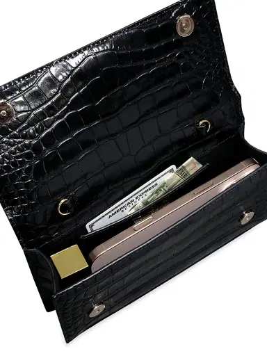 ALEXIS BITTAR Women's Lioness Croc-Embossed Leather Top Handle Bag | Thumbnail 6 ALEXIS BITTAR Women's Lioness Croc-Embossed Leather Top Handle Bag | Thumbnail 6