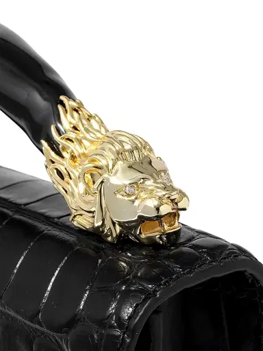 ALEXIS BITTAR Women's Lioness Croc-Embossed Leather Top Handle Bag | Thumbnail 7 ALEXIS BITTAR Women's Lioness Croc-Embossed Leather Top Handle Bag | Thumbnail 7