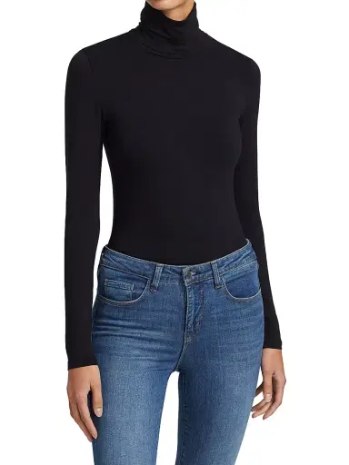 MAJESTIC FILATURES Women's Soft Touch Turtleneck Top - Noir - Size Large | Thumbnail 3 MAJESTIC FILATURES Women's Soft Touch Turtleneck Top - Noir - Size Large | Thumbnail 3