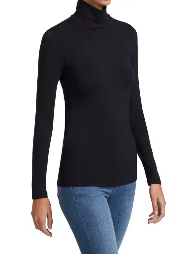 MAJESTIC FILATURES Women's Soft Touch Turtleneck Top - Noir - Size Large | Thumbnail 4 MAJESTIC FILATURES Women's Soft Touch Turtleneck Top - Noir - Size Large | Thumbnail 4
