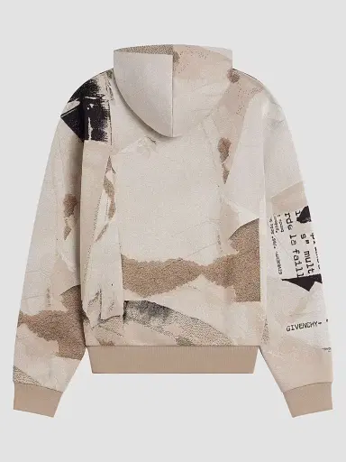 Givenchy Men's Couture Seam Hoodie with Ripped Papers Jacquard | Thumbnail 2 Givenchy Men's Couture Seam Hoodie with Ripped Papers Jacquard | Thumbnail 2