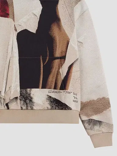 Givenchy Men's Couture Seam Hoodie with Ripped Papers Jacquard | Thumbnail 3 Givenchy Men's Couture Seam Hoodie with Ripped Papers Jacquard | Thumbnail 3