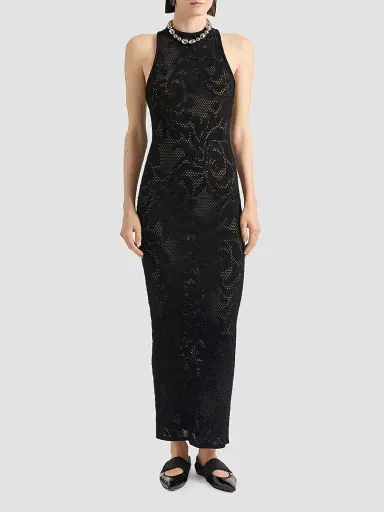 Givenchy Women's Maxi Dress in Knitted Floral Lace - Black - Size XS | Thumbnail 2 Givenchy Women's Maxi Dress in Knitted Floral Lace - Black - Size XS | Thumbnail 2