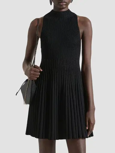 Givenchy Women's Mini Dress in Knit with Sheer Details - Black | Thumbnail 3 Givenchy Women's Mini Dress in Knit with Sheer Details - Black | Thumbnail 3